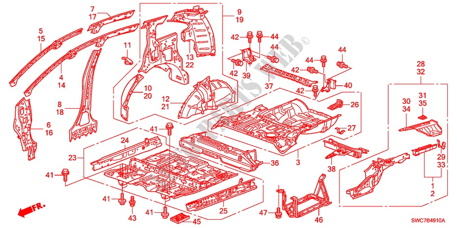 BODEN/INNENBLECHE für Honda CR-V RV-SI 5 Türen 5 gang automatikgetriebe 2011