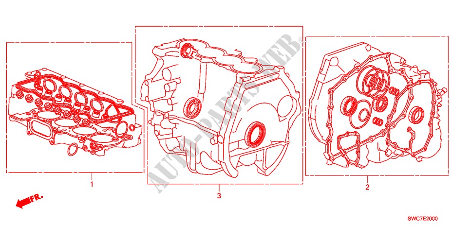 DICHTUNG SATZ(2.0L) für Honda CR-V EXECUTIVE 5 Türen 6 gang-Schaltgetriebe 2011