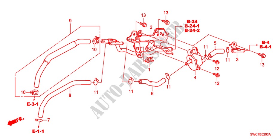 EINBAULEITUNG/ROHRE(2.4L) für Honda CR-V RV-SI 5 Türen 5 gang automatikgetriebe 2011