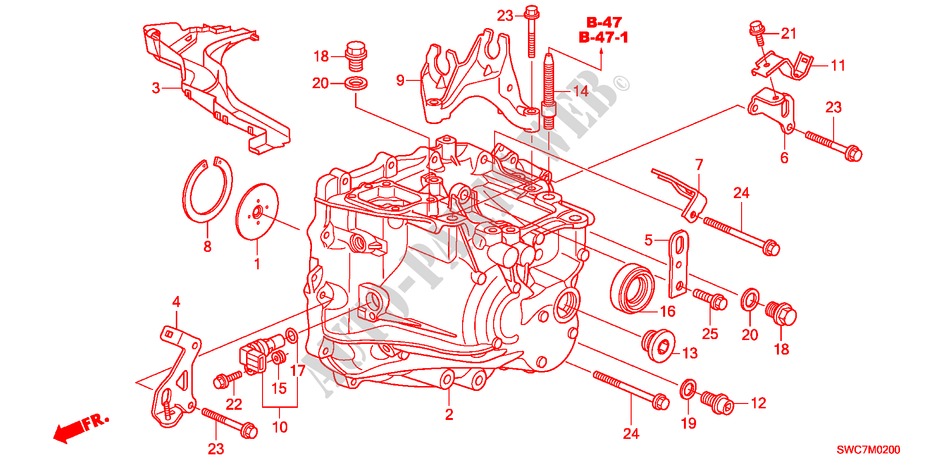 GETRIEBEGEHAEUSE(2.0L)(2.4L) für Honda CR-V EXECUTIVE 5 Türen 6 gang-Schaltgetriebe 2011