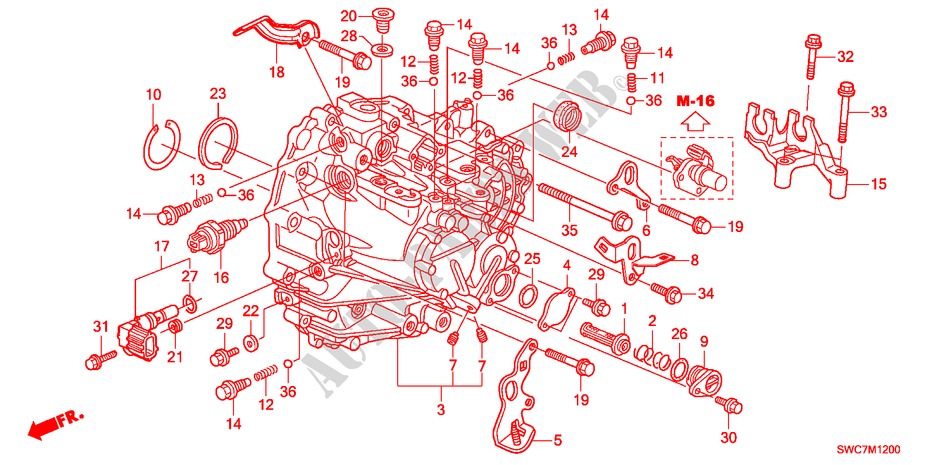 GETRIEBEGEHAEUSE(DIESEL) für Honda CR-V DIESEL 2.2 ELEGANCE 5 Türen 6 gang-Schaltgetriebe 2011
