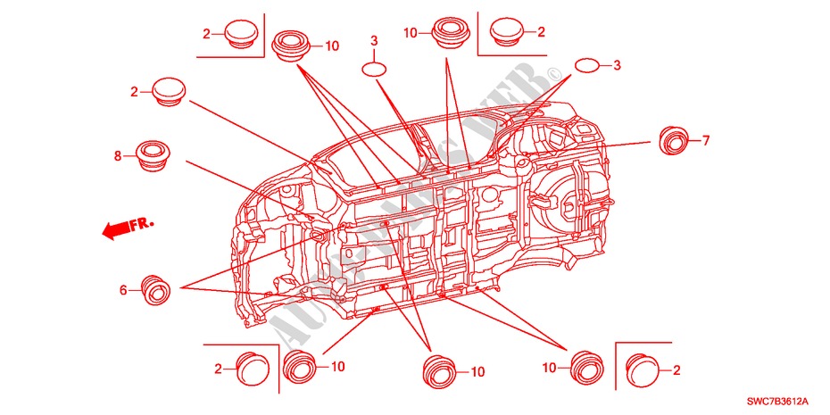 GUMMITUELLE(UNTEN) für Honda CR-V EXECUTIVE 5 Türen 6 gang-Schaltgetriebe 2011