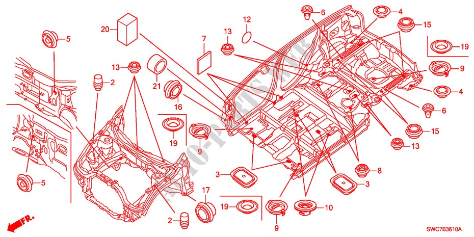 GUMMITUELLE(VORNE) für Honda CR-V RV-SI 5 Türen 5 gang automatikgetriebe 2011