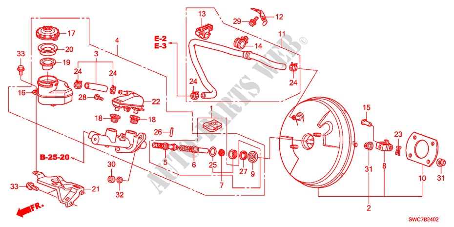 HAUPTBREMSZYLINDER/MASTER POWER(LH)(2) für Honda CR-V RV-SI 5 Türen 5 gang automatikgetriebe 2011