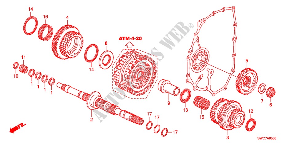 HAUPTWELLE(2.0L)(2.4L) für Honda CR-V EX 5 Türen 5 gang automatikgetriebe 2011
