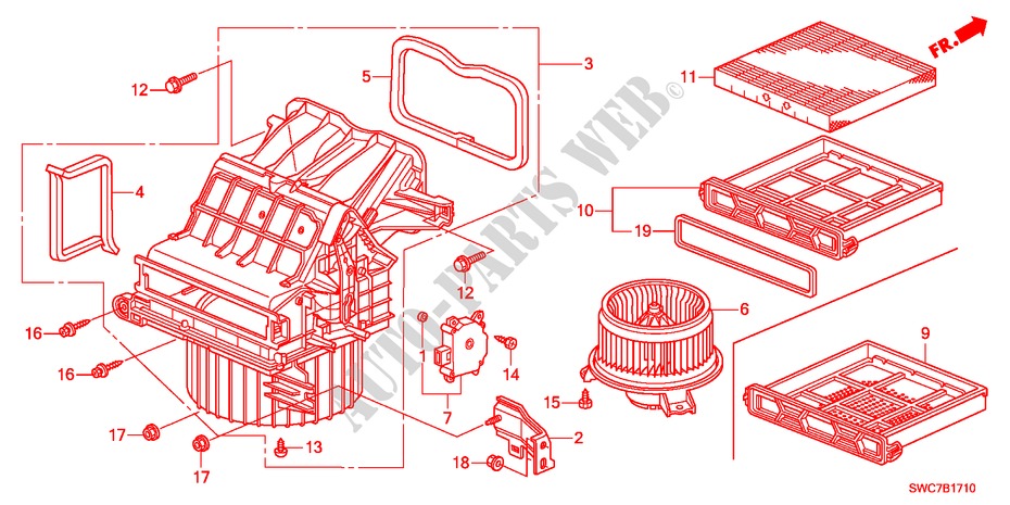 HEIZGEBLAESE(LH) für Honda CR-V DIESEL 2.2 ELEGANCE 5 Türen 6 gang-Schaltgetriebe 2011