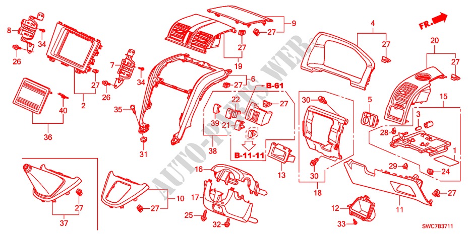 INSTRUMENTENBRETT(FAHRERSEITE)(RH) für Honda CR-V EX 5 Türen 5 gang automatikgetriebe 2011