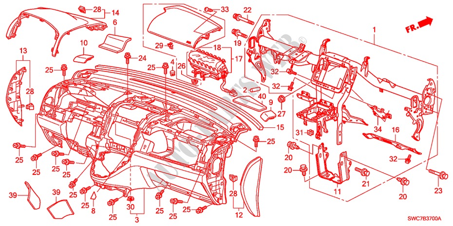 INSTRUMENTENBRETT(LH) für Honda CR-V DIESEL 2.2 ELEGANCE 5 Türen 6 gang-Schaltgetriebe 2011