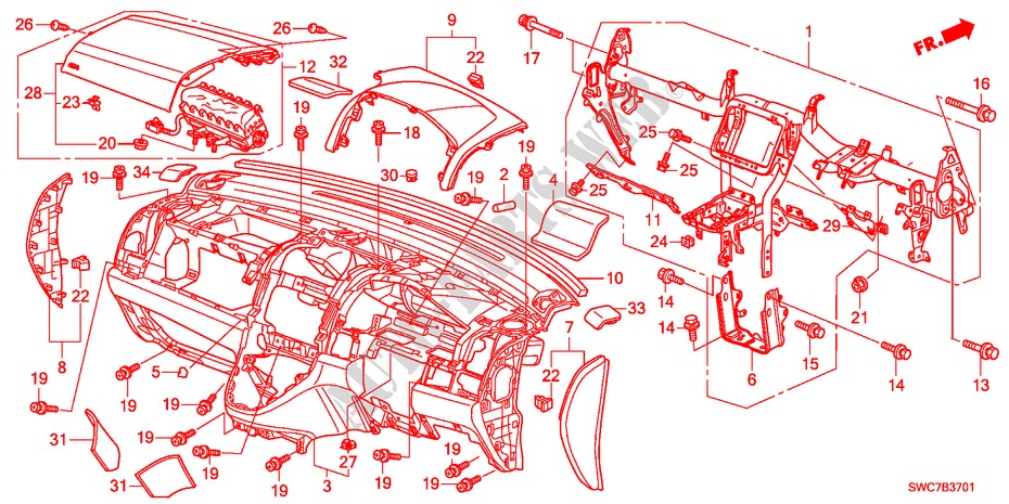 INSTRUMENTENBRETT(RH) für Honda CR-V EX 5 Türen 5 gang automatikgetriebe 2011