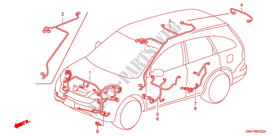 KABELBAUM(LH)(2) für Honda CR-V ELEGANCE LIFESTYLE 5 Türen 5 gang automatikgetriebe 2011