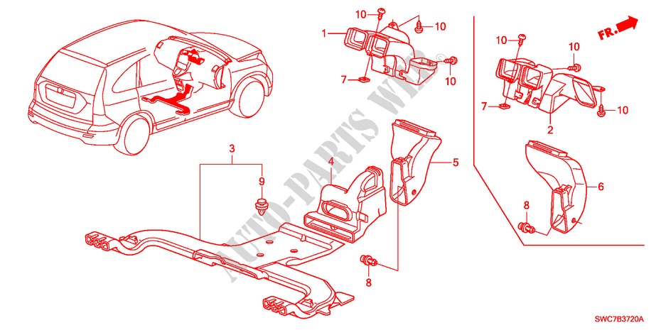 KANAL für Honda CR-V DIESEL 2.2 ELEGANCE 5 Türen 6 gang-Schaltgetriebe 2011
