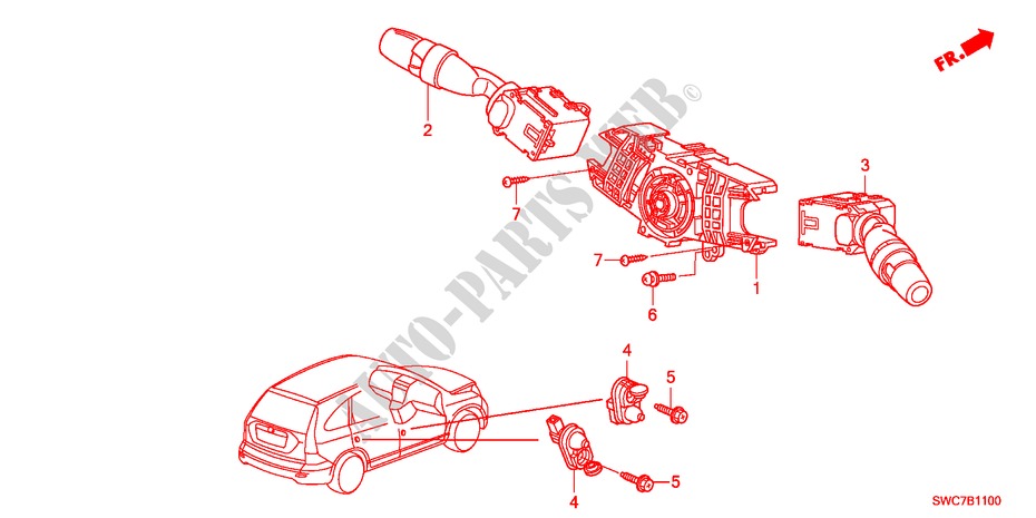 KOMBISCHALTER für Honda CR-V EX 5 Türen 5 gang automatikgetriebe 2011