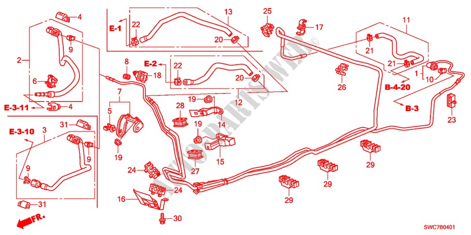 KRAFTSTOFFLEITUNG(1)(RH) für Honda CR-V EX 5 Türen 5 gang automatikgetriebe 2011