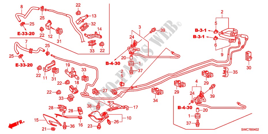 KRAFTSTOFFLEITUNG(2)(DIESEL) für Honda CR-V DIESEL 2.2 ELEGANCE 5 Türen 6 gang-Schaltgetriebe 2011
