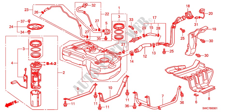 KRAFTSTOFFTANK(DIESEL) für Honda CR-V DIESEL 2.2 ELEGANCE 5 Türen 6 gang-Schaltgetriebe 2011
