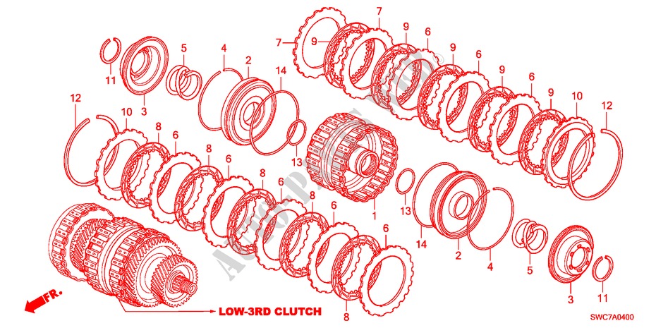 KUPPLUNG(ERSTER GANG DRITTER GANG)(2.0L) für Honda CR-V EX 5 Türen 5 gang automatikgetriebe 2011