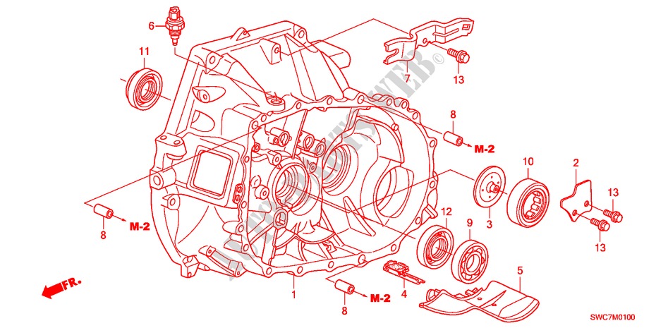 KUPPLUNGSGEHAEUSE(2.0L) für Honda CR-V EXECUTIVE 5 Türen 6 gang-Schaltgetriebe 2011