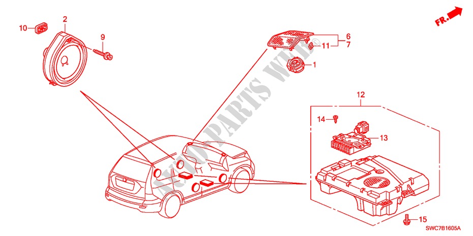 LAUTSPRECHER für Honda CR-V EX 5 Türen 5 gang automatikgetriebe 2011