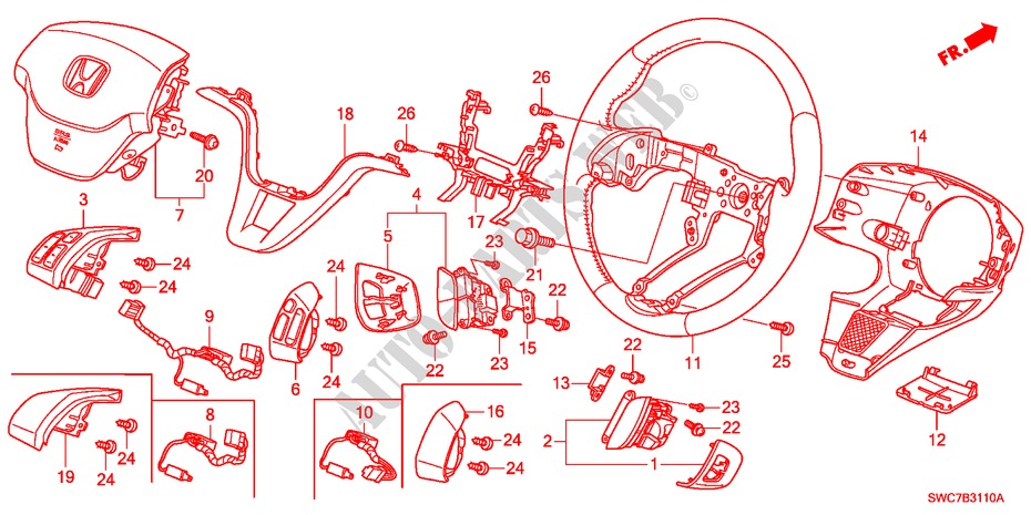 LENKRAD für Honda CR-V RV-SI 5 Türen 5 gang automatikgetriebe 2011