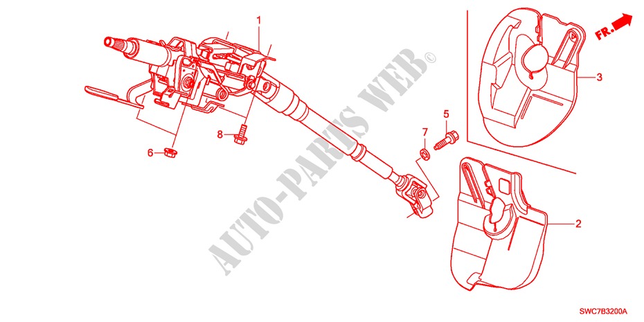 LENKSAEULE für Honda CR-V EX 5 Türen 5 gang automatikgetriebe 2011