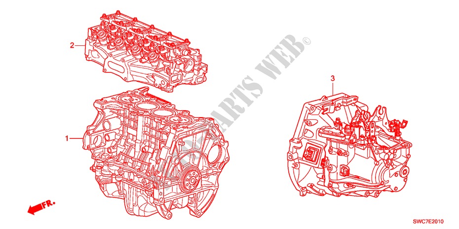 MOTOREINHEIT/GETRIEBE KOMPL.(2.0L) für Honda CR-V EX 5 Türen 5 gang automatikgetriebe 2011