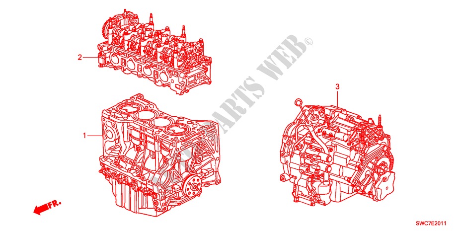 MOTOREINHEIT/GETRIEBE KOMPL.(2.4L) für Honda CR-V RV-SI 5 Türen 5 gang automatikgetriebe 2011