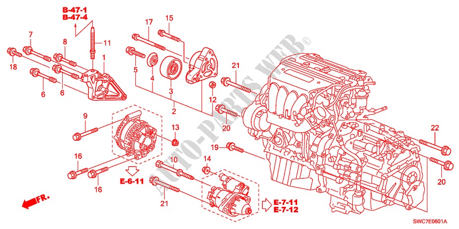 MOTORHALTERUNG(2.4L) für Honda CR-V RV-SI 5 Türen 5 gang automatikgetriebe 2011