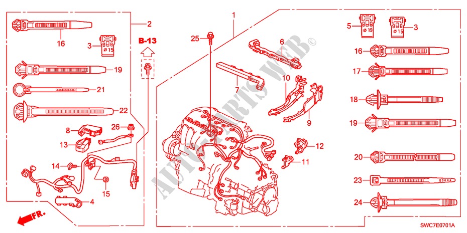 MOTORKABELBAUM(2.4L) für Honda CR-V RV-SI 5 Türen 5 gang automatikgetriebe 2011