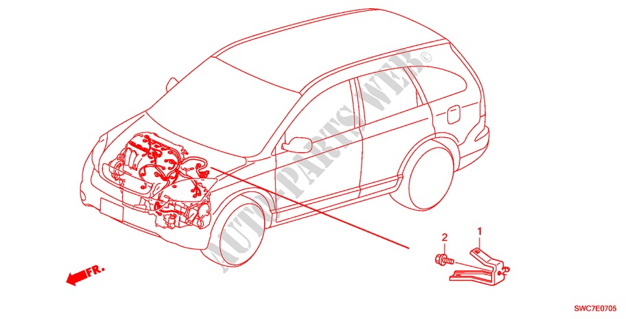 MOTORKABELBAUM, STREBE(2.4L) für Honda CR-V RV-SI 5 Türen 5 gang automatikgetriebe 2011