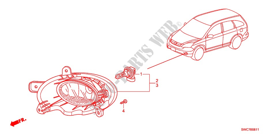 NEBELSCHEINWERFER(2) für Honda CR-V EXECUTIVE 5 Türen 6 gang-Schaltgetriebe 2011