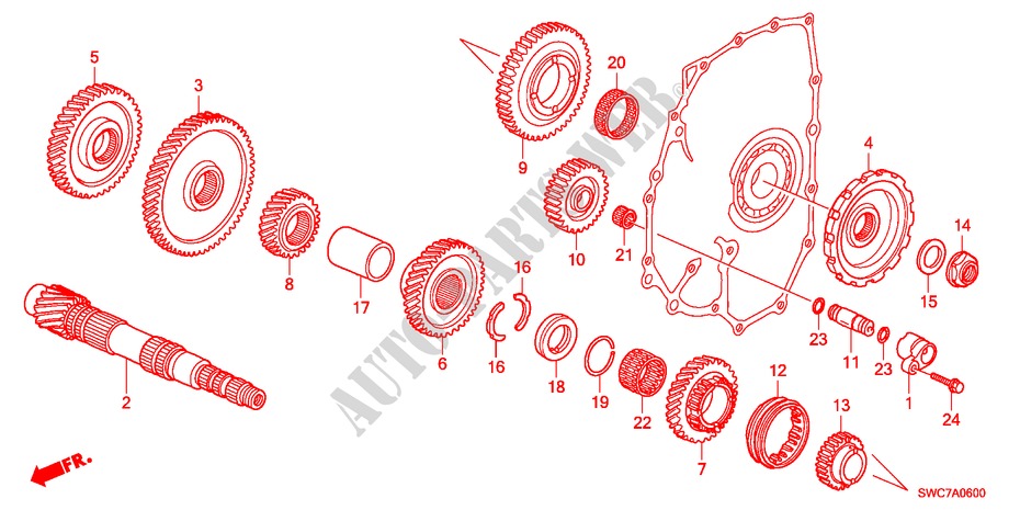 NEBENWELLE(2.0L)(2.4L) für Honda CR-V EX 5 Türen 5 gang automatikgetriebe 2011