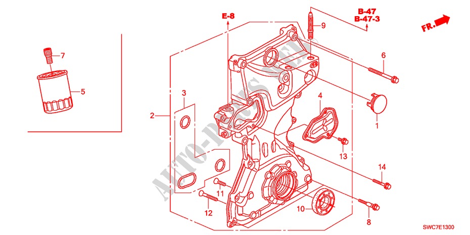 OELPUMPE(2.0L) für Honda CR-V EX 5 Türen 5 gang automatikgetriebe 2011