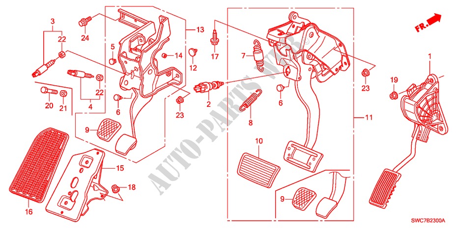 PEDAL(LH) für Honda CR-V RV-SI 5 Türen 5 gang automatikgetriebe 2011