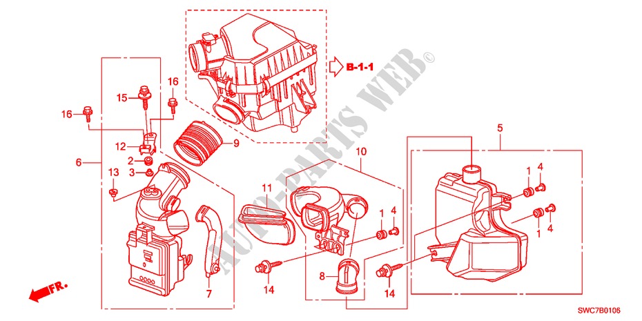 RESONATORKAMMER(2.4L) für Honda CR-V RV-SI 5 Türen 5 gang automatikgetriebe 2011