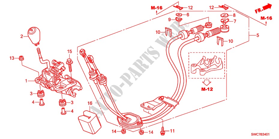 SCHALTHEBEL(DIESEL) für Honda CR-V DIESEL 2.2 ELEGANCE 5 Türen 6 gang-Schaltgetriebe 2011