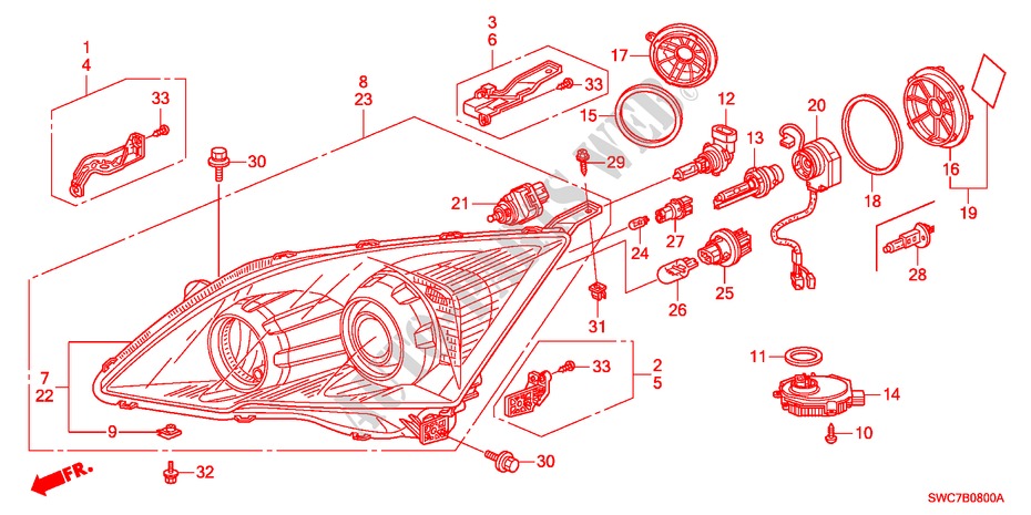 SCHEINWERFER für Honda CR-V DIESEL 2.2 ELEGANCE 5 Türen 6 gang-Schaltgetriebe 2011