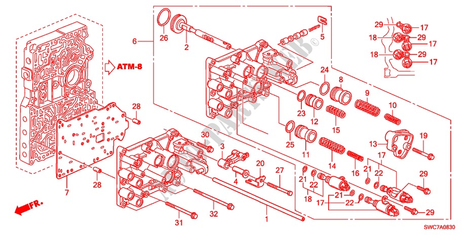 SERVOGEHAEUSE(2.0L)(2.4L) für Honda CR-V RV-SI 5 Türen 5 gang automatikgetriebe 2011