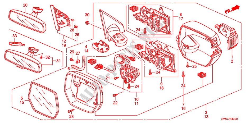 SPIEGEL für Honda CR-V EX 5 Türen 5 gang automatikgetriebe 2011