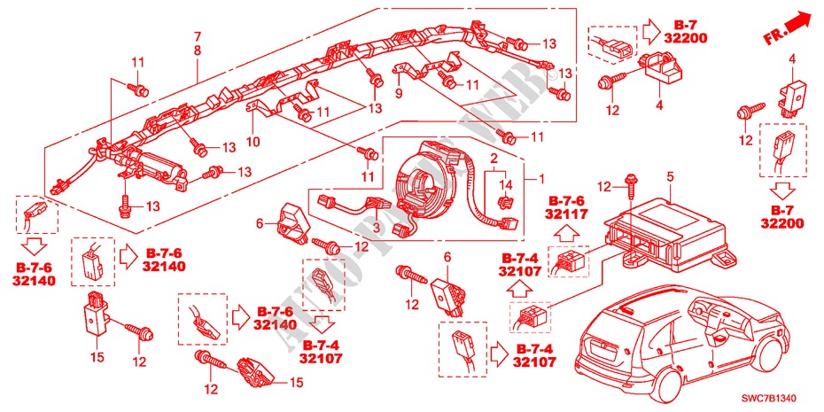 SRS EINHEIT(LH) für Honda CR-V RV-SI 5 Türen 5 gang automatikgetriebe 2011