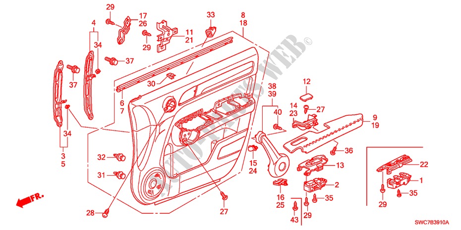 TUERVERKLEIDUNG, VORNE(LH) für Honda CR-V EXECUTIVE 5 Türen 6 gang-Schaltgetriebe 2011