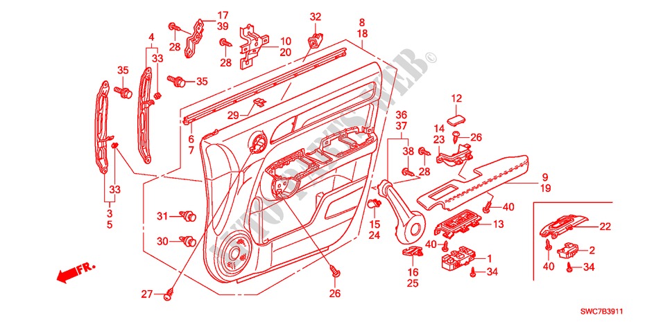 TUERVERKLEIDUNG, VORNE(RH) für Honda CR-V 2.4 EXECUTIVE 5 Türen 5 gang automatikgetriebe 2011