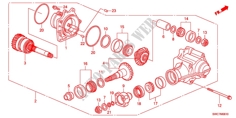 UEBERFUEHRUNG(4WD)(2.0L)(2.4L) für Honda CR-V EXECUTIVE 5 Türen 6 gang-Schaltgetriebe 2011