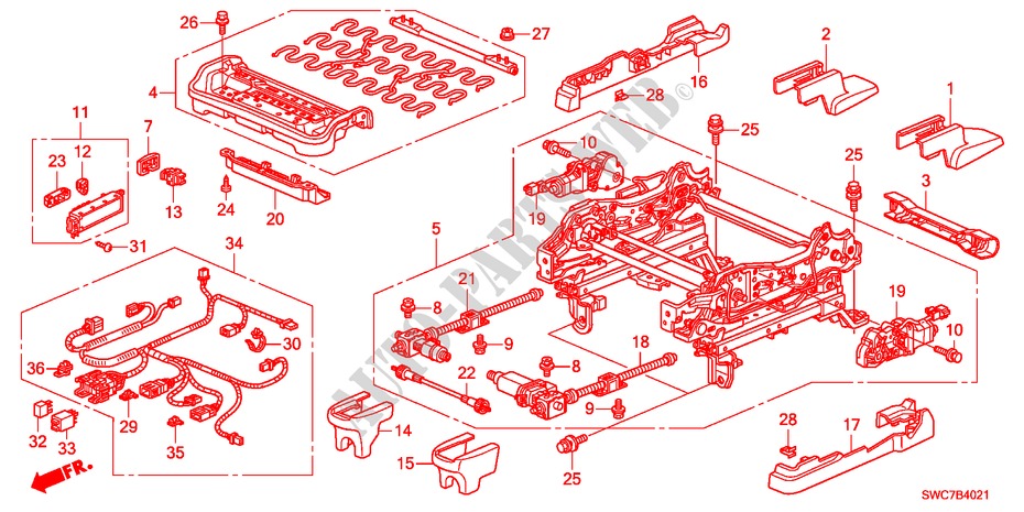 VORNE SITZKOMPONENTEN(R.)(MOTORLEISTUNG, SITZ) für Honda CR-V EX 5 Türen 5 gang automatikgetriebe 2011