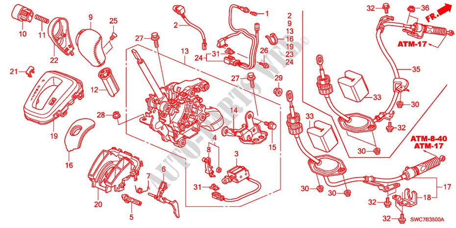 WAHLHEBEL(LH) für Honda CR-V RV-SI 5 Türen 5 gang automatikgetriebe 2011