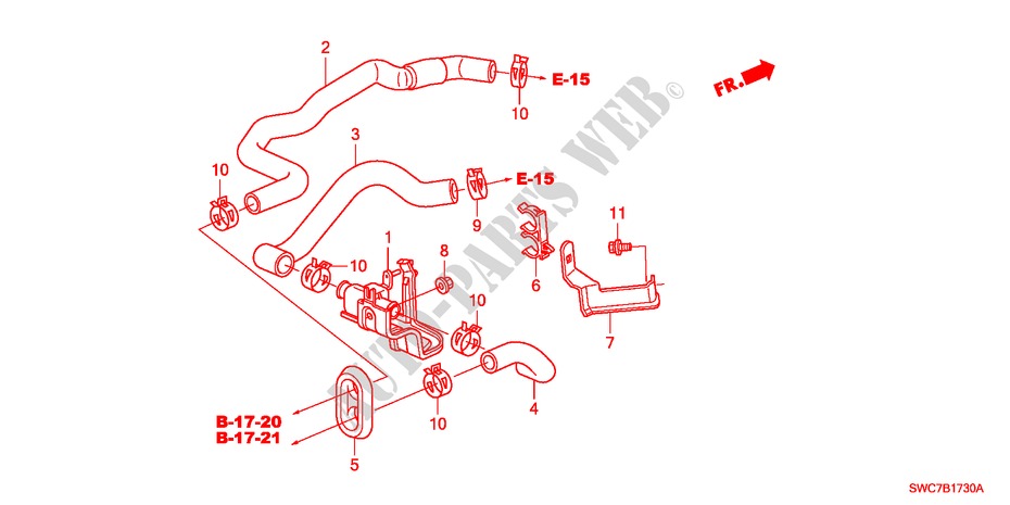 WASSERSCHLAUCH(2.0L) für Honda CR-V EXECUTIVE 5 Türen 6 gang-Schaltgetriebe 2011