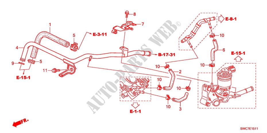 WASSERSCHLAUCH(2.4L) für Honda CR-V RV-SI 5 Türen 5 gang automatikgetriebe 2011
