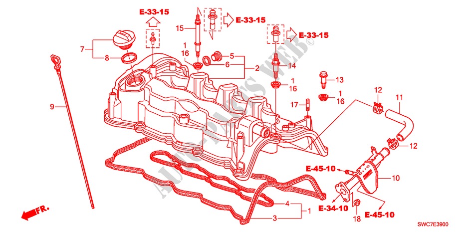ZYLINDERKOPFDECKEL(DIESEL) für Honda CR-V DIESEL 2.2 ELEGANCE 5 Türen 6 gang-Schaltgetriebe 2011