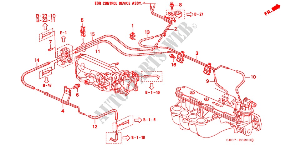 EINBAULEITUNG/ROHRE (2.2L) für Honda SHUTTLE 2.2IES 5 Türen 4 gang automatikgetriebe 1997