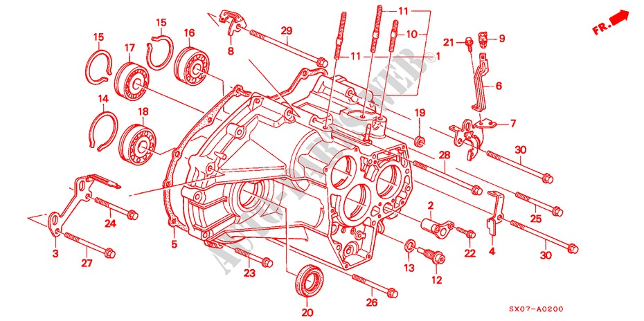 GETRIEBEGEHAEUSE (2.2L) für Honda SHUTTLE 2.2IES 5 Türen 4 gang automatikgetriebe 1997