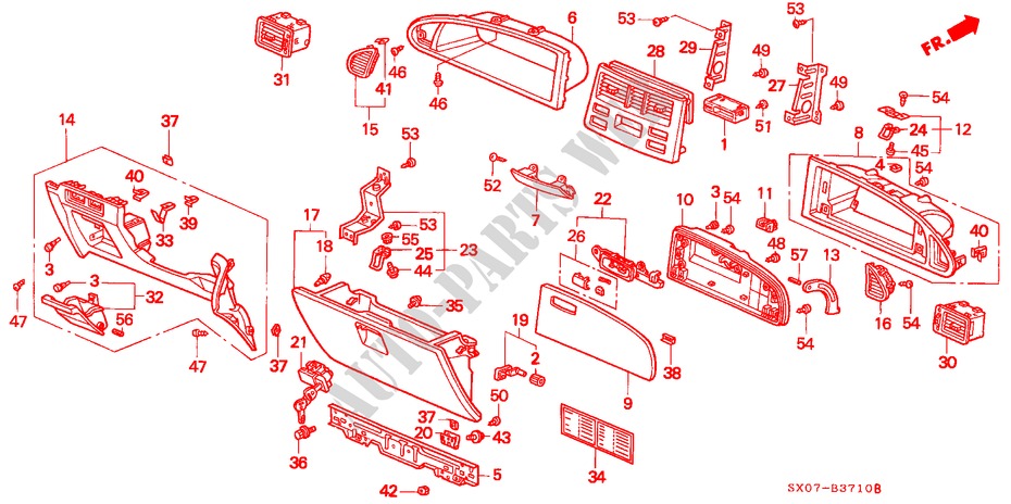INSTRUMENTENBRETT(LH) für Honda SHUTTLE 2.2IES 5 Türen 4 gang automatikgetriebe 1997